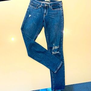 Luck Brand 711 Skinny Jeans Distressed Size 27